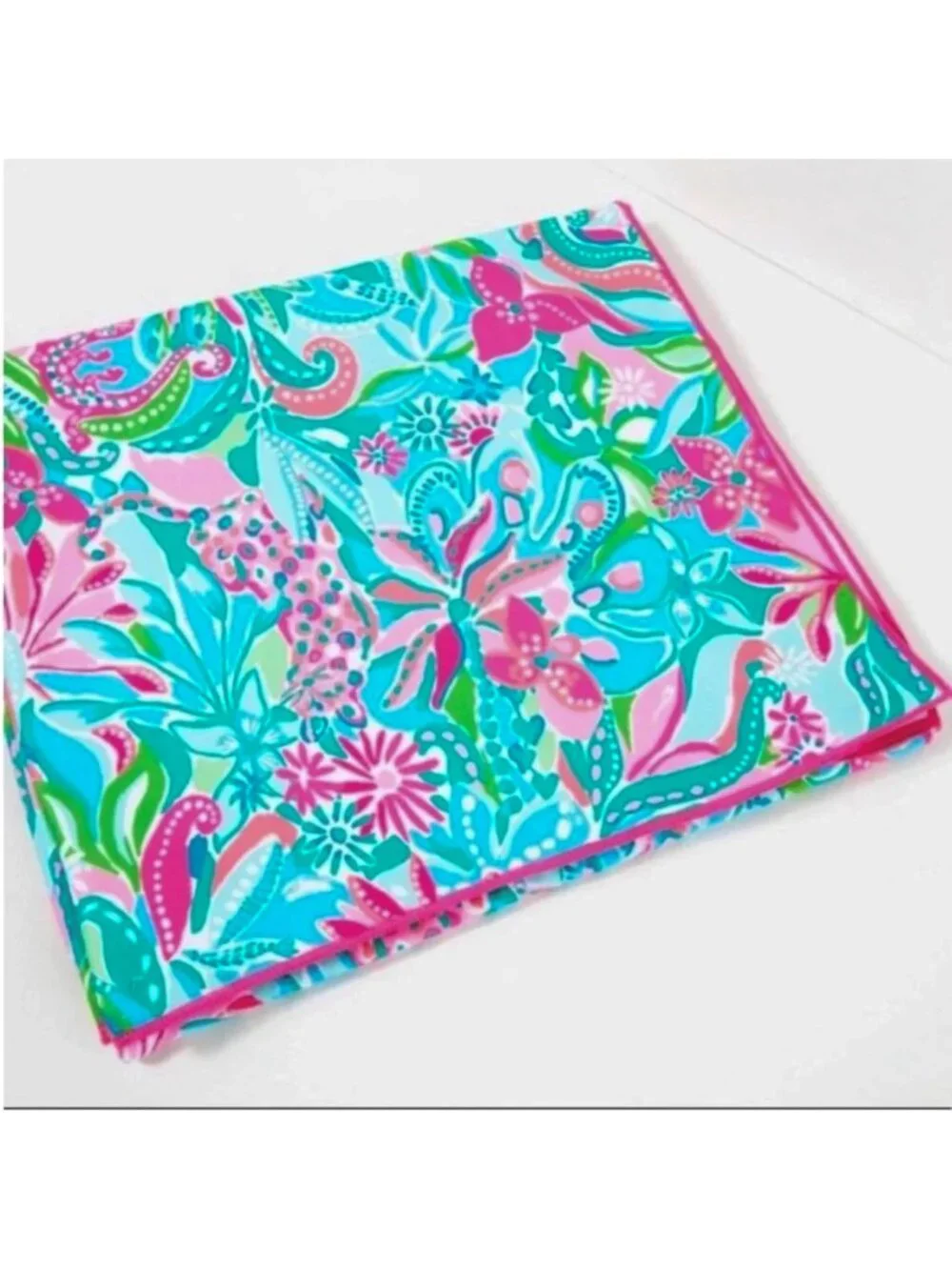 Lilly Pulitzer Lounge Towel Oversized Floral Pink Blue Beach Blanket Picnic
